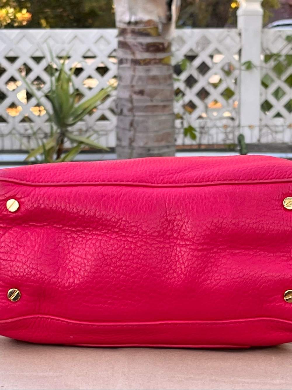 Tory Burch Small Amanda Satchel Bright Pink Leather Gold Hardware - Picture 5 of 10
